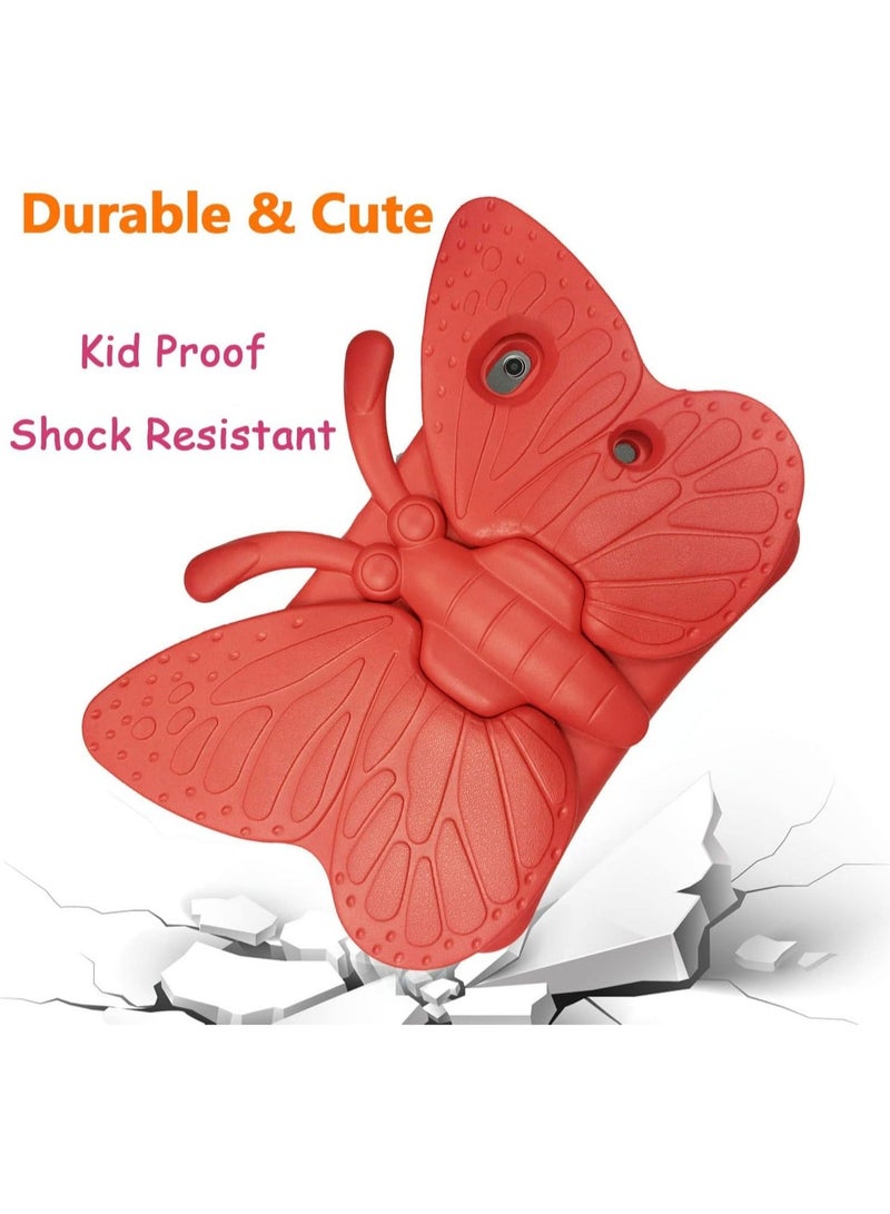 Raxoom iPad 10.2 Case 2020, iPad 7th Generation Case for Kids, Cute Butterfly Shockproof EVA Foam Super Protection Kid Proof Protective Stand Cover for iPad 10.2 Inch 2019 7th 2020 8th Gen - Red - Image 2