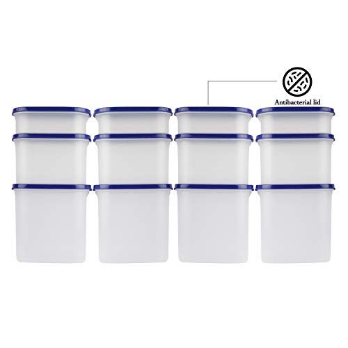 Cutting EDGE Modular Plastic Container Set of 12 With Plain Lid (1800ml + 1200ml + 525ml) BPA-Free, Leak-Proof Food Organizer For Kitchen, Pantry & Refrigerator (Navy Blue) - Image 5