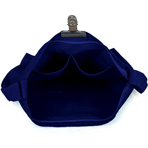 Lify Women's Retro Large Size Canvas Shoulder Bag Hobo Crossbody Handbag Casual Tote - 1 Piece (Navy Blue) - Image 3