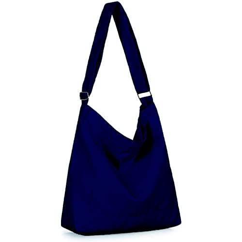 Lify Women's Retro Large Size Canvas Shoulder Bag Hobo Crossbody Handbag Casual Tote - 1 Piece (Navy Blue) - Image 1