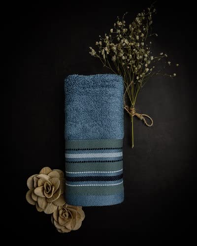 Mush Designer Bamboo Face Towel Ultra Soft Absorbent Quick Dry Towel For Bath Beach Pool Travel Spa And Yoga Emerald Blue Face Towel Set Of 3 250 TC - Image 2