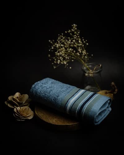Mush Designer Bamboo Face Towel Ultra Soft Absorbent Quick Dry Towel For Bath Beach Pool Travel Spa And Yoga Emerald Blue Face Towel Set Of 3 250 TC - Image 3