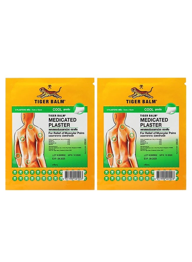 2 حزمة بلسم النمر الجص العلاجي، تخفيف الألم السريع مع الإحساس البارد، الإغاثة الموجهة للعضلات، المفاصل والفتحات -7 سم × 10 سم - Image 1