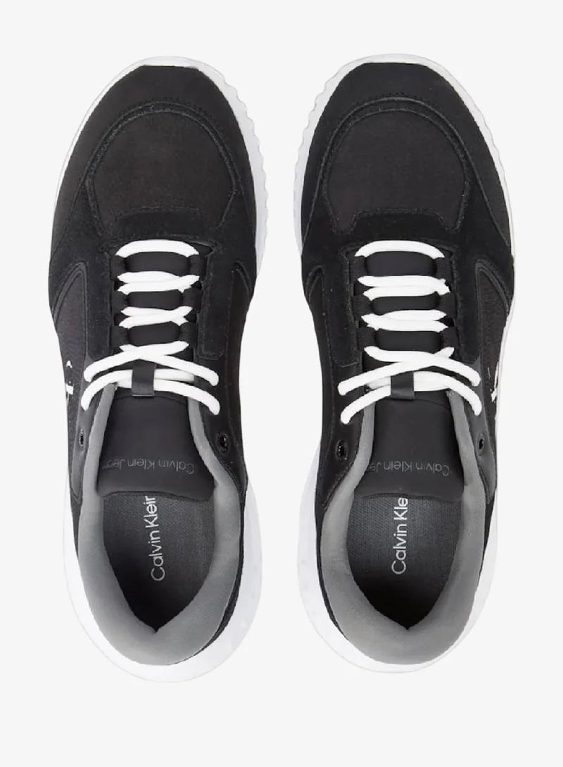 Calvin Klein Jeans Black/Charcoal Grey/Bright White Leather Trainers for Men | Best Price UAE