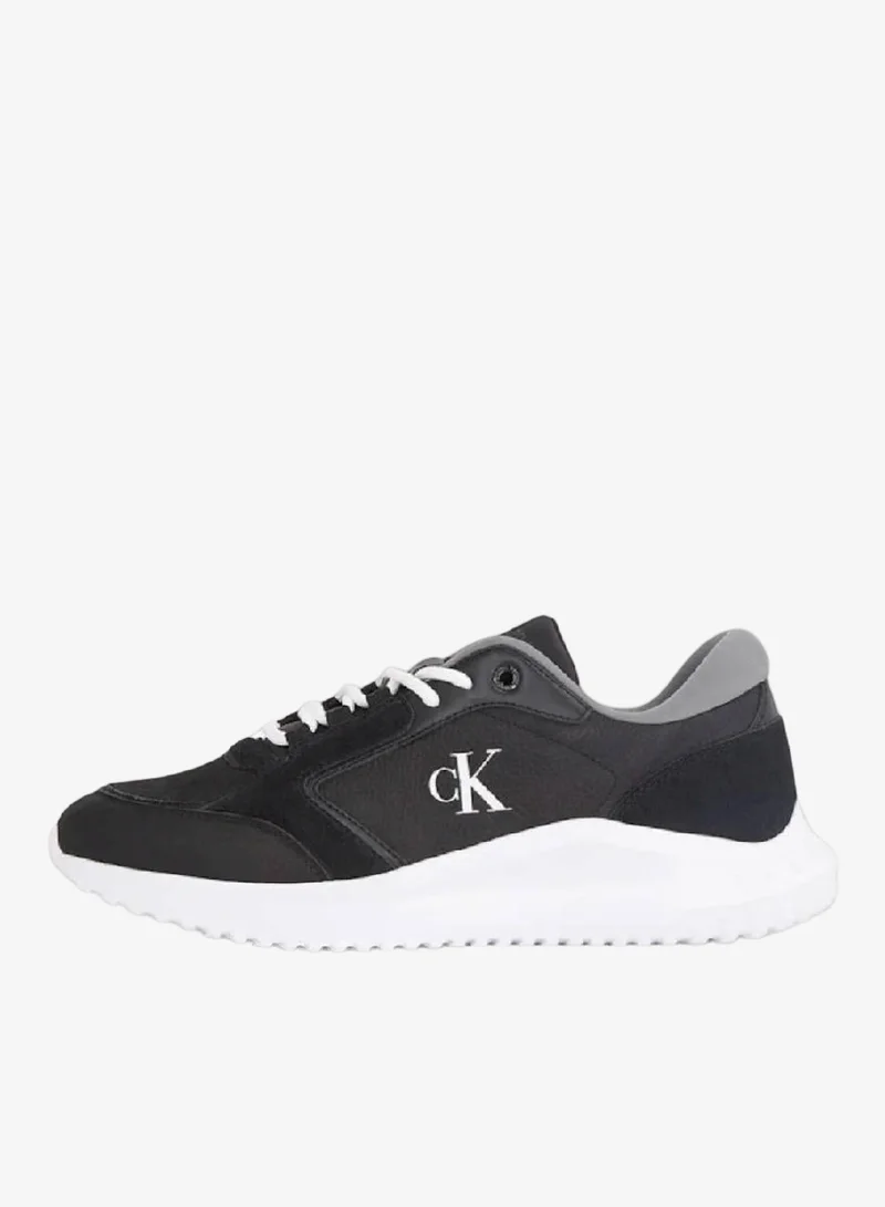 Calvin Klein Jeans Black/Charcoal Grey/Bright White Leather Trainers for Men | Best Price UAE