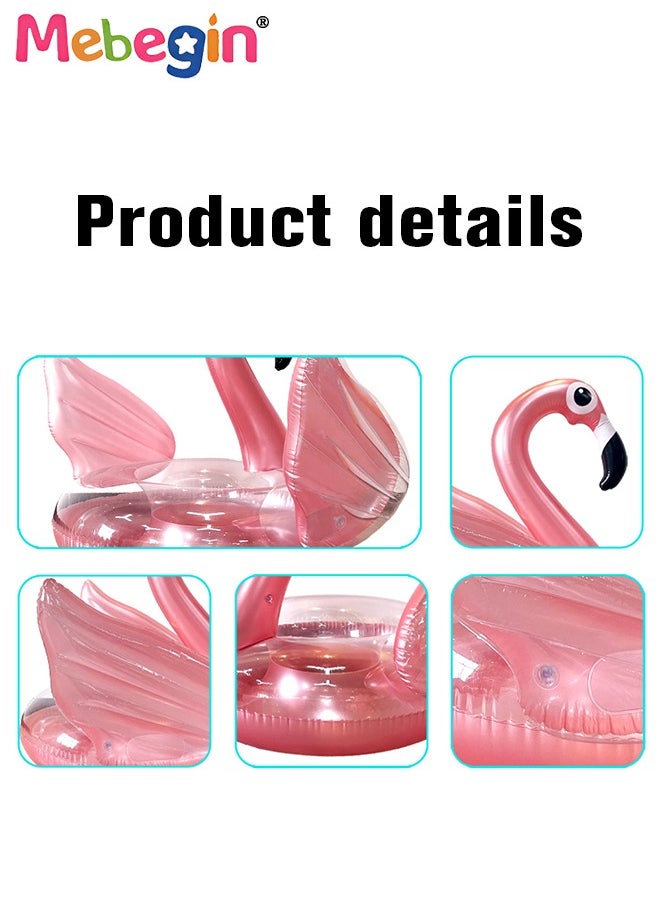 MEBEGIN - Flamingo Shape Inflatable Pool Float, Cartoon Swimming Ring for Kids and Adults, Swimming Pool Flotage Lounge Toy, Made of High-quality PVC Material, Easy to Carry and Store, Great Playmate in Summer, 118x146x125cm - Image 1