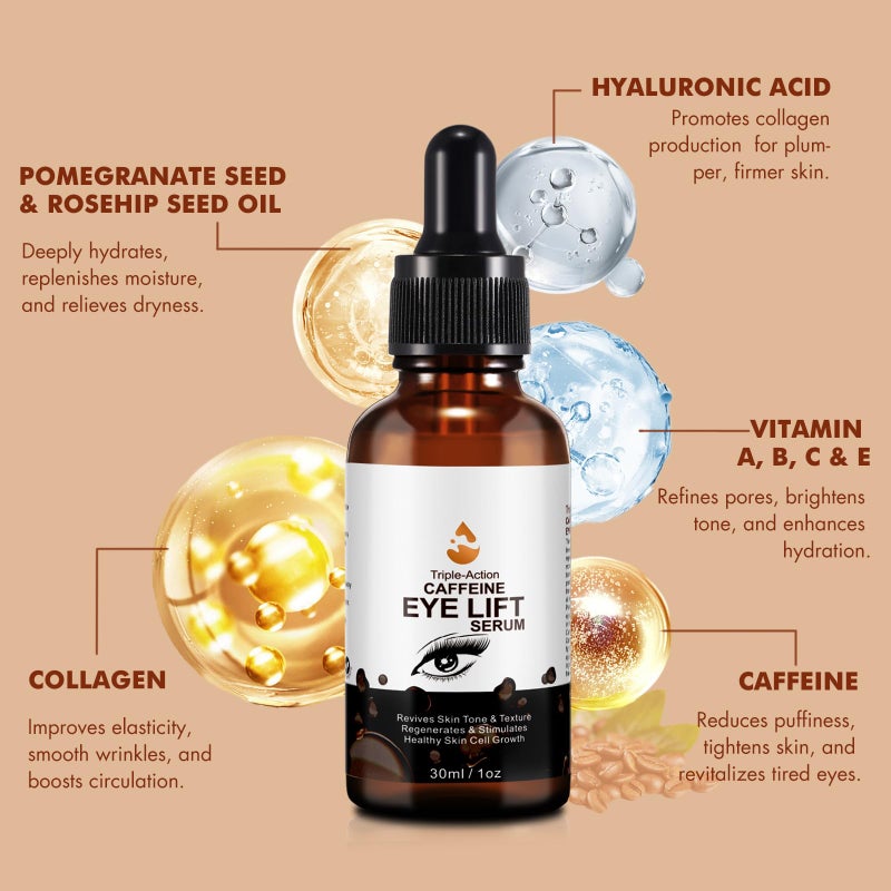 Mouis Caffeine Eye Serum + EGCG, Eye Serum for Dark Circles and Puffiness, Under Eye Serum Reduces Puffiness, Dark Circles, Under Eye Bags, Wrinkles and Fine Lines Around The Eyes, Under Eye Serum 30ml - Image 2