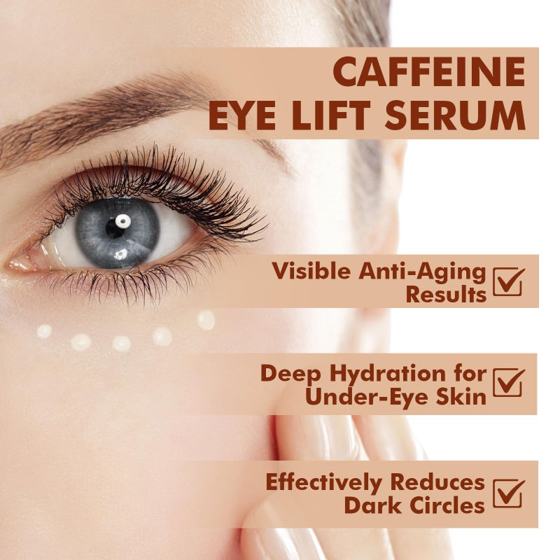 Mouis Caffeine Eye Serum + EGCG, Eye Serum for Dark Circles and Puffiness, Under Eye Serum Reduces Puffiness, Dark Circles, Under Eye Bags, Wrinkles and Fine Lines Around The Eyes, Under Eye Serum 30ml - Image 4