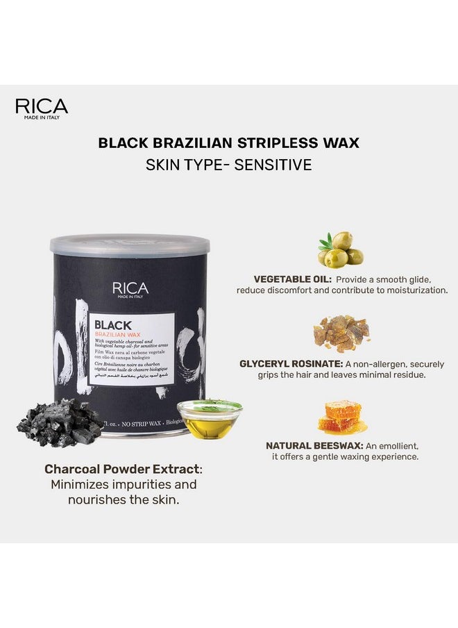 Rica Black Brazilian Stripless Painless Hair Removal Wax For Men & Women| Quick & Easy Tan Removal Waxing For Face, Armpit & Bikini Areas| 800 Gm, Pack Of 1  - Image 2