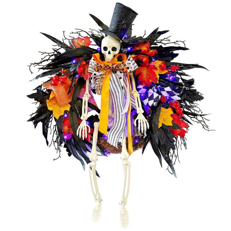 HipTree 26 Inch Halloween Wreath for Front Door - Image 1