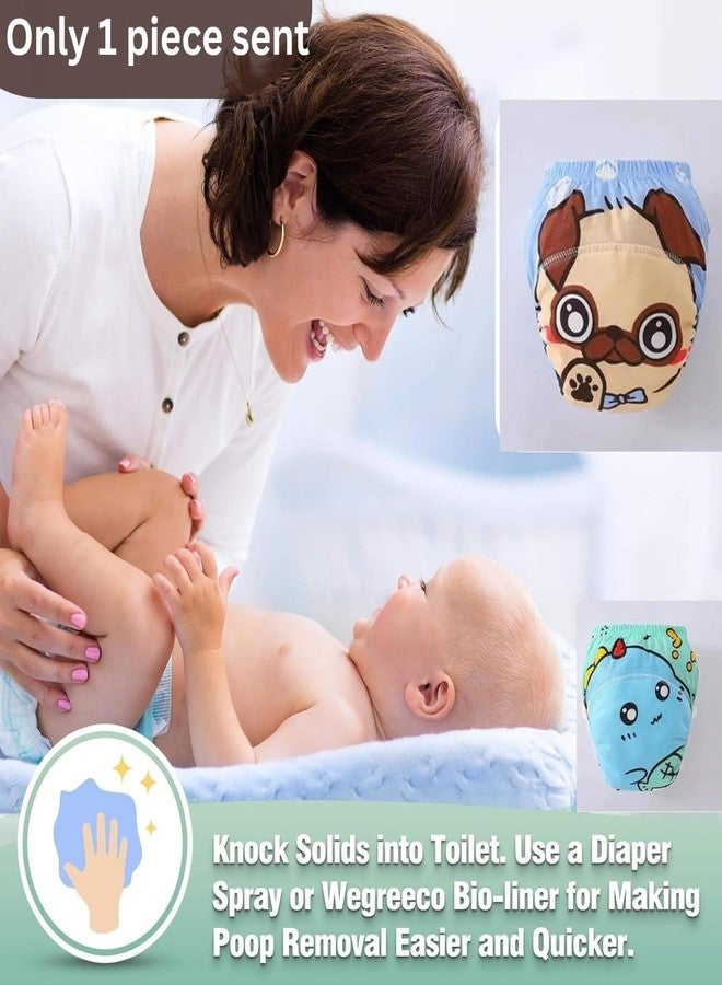 KINGZOMY سراويل داخلية قطنية للأطفال الصغار من KINGZOMY®، ملابس داخلية مقاومة للماء وجيدة التهوية للأطفال، حفاضات قابلة لإعادة الاستخدام مانعة للتسرب من الجانب، حفاضات قابلة للغسل للأطفال من عمر 0-3 سنوات - عبوة من قطعة واحدة (تصميم متعدد - 1، مقاس صغير) (S) - Image 4