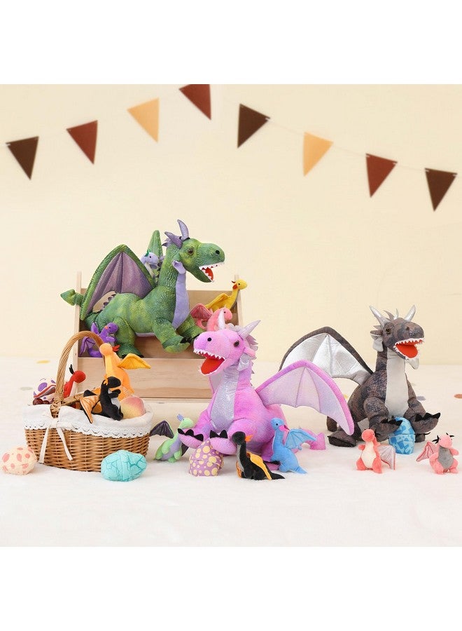 ماوجولان التنين القطيفة الحيوان المحشو الأسرة العملاقة أمي التنين ألعاب من نسيج مخملي مع الأطفال Insidelarge الأخضر محشوة التنين السائبة للطفل طفل هدية عيد ميلاد - Image 5