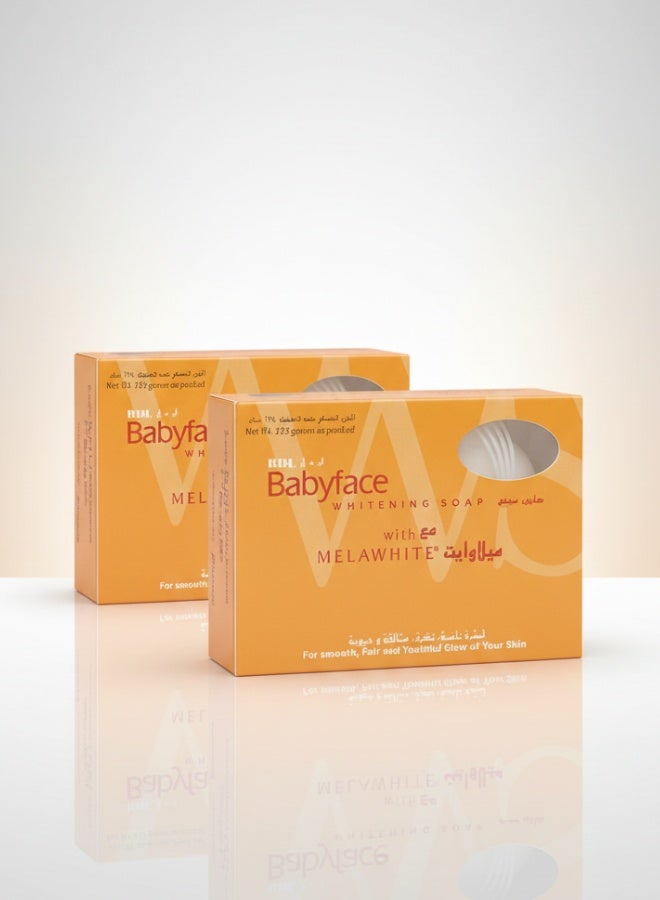 ار دي ال صابون RDL بيبي فيس لتفتيح البشرة عبوتين 135 جم  + 135 جم مع ميلا وايت لتفتيح وترطيب وإزالة البقع الداكنة - Image 1