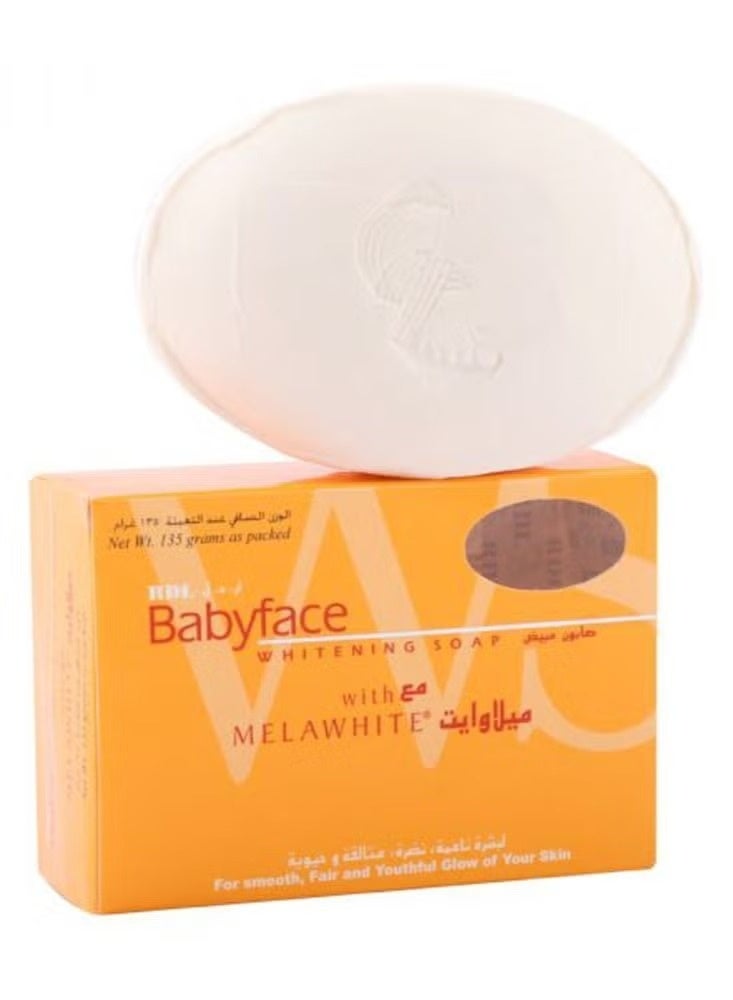ار دي ال صابون RDL بيبي فيس لتفتيح البشرة عبوتين 135 جم  + 135 جم مع ميلا وايت لتفتيح وترطيب وإزالة البقع الداكنة - Image 2