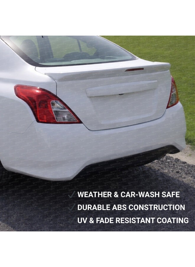 MOTOR FIT Gloss White Rear Trunk Spoiler for Nissan Sunny Sedan (2011–2026) | N17 N18 | Boot Lip Spoiler | No-Drill Installation - Image 3