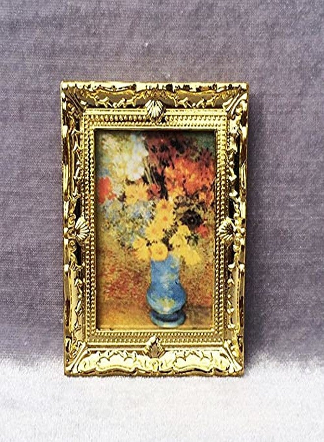Acxico 3Pcs 1:12 Mini Miniature Gold Frame Art Wall Picture Oil Painting Home Decor - Image 4