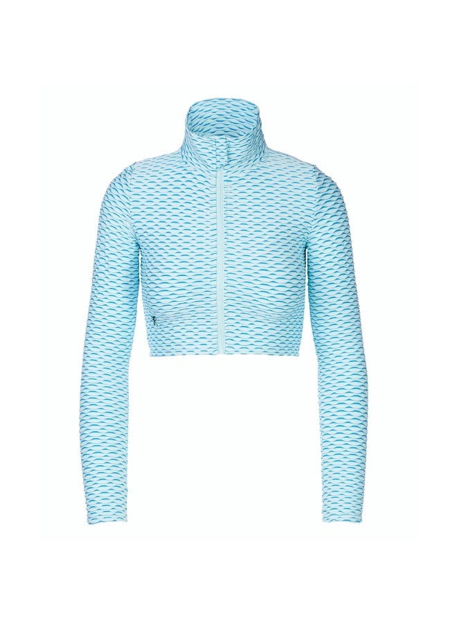 Tessitura Crop zipper top 3D - Light Blue - Image 2