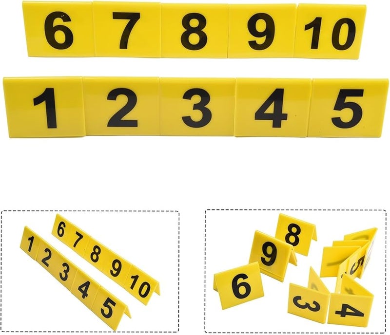 Yellow Acrylic Stainless Steel Tent Style Restaurant Table Number Signs For Dining Areas - Image 5