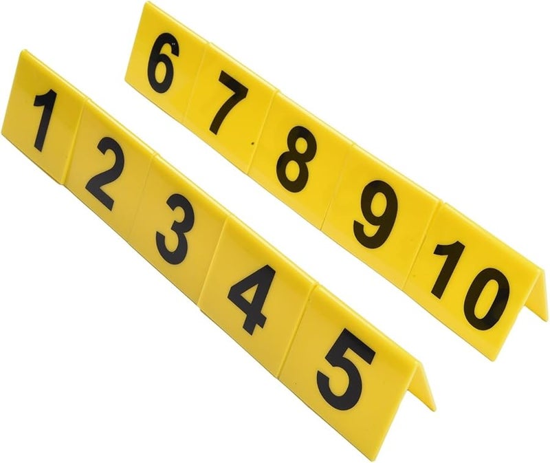 Yellow Acrylic Stainless Steel Tent Style Restaurant Table Number Signs For Dining Areas - Image 2