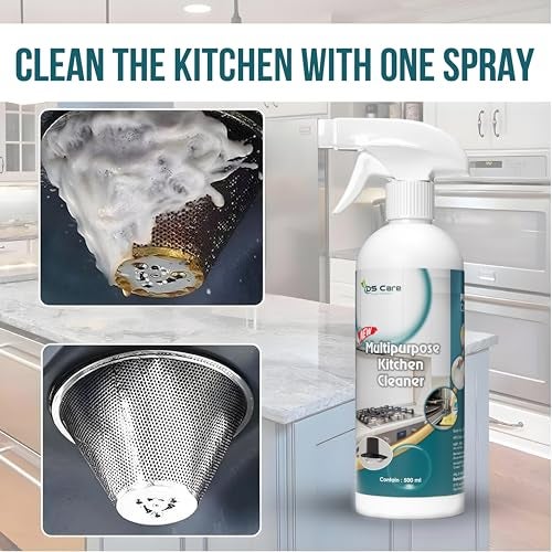 DS CARE Multipurpose Kitchen Cleaner, Heavy-Duty Degreaser Spray for Removing Grease, Soot and Residue, Non-Toxic Formula, Safe for All Surfaces, 500 ml by UNIDSC - Image 3