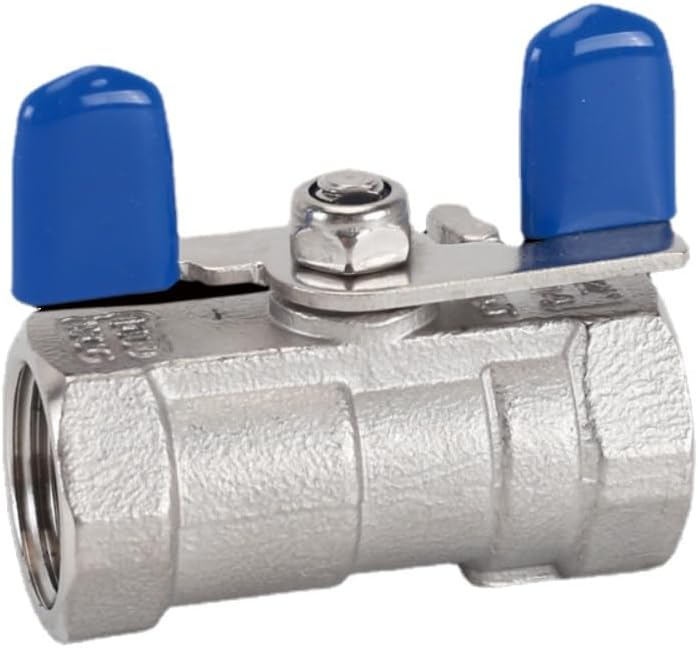 1 بوصة صمام كرة من الفولاذ المقاوم للصدأ ميناء مخفض مقبض أنثوي مدمج SS304 - Image 1