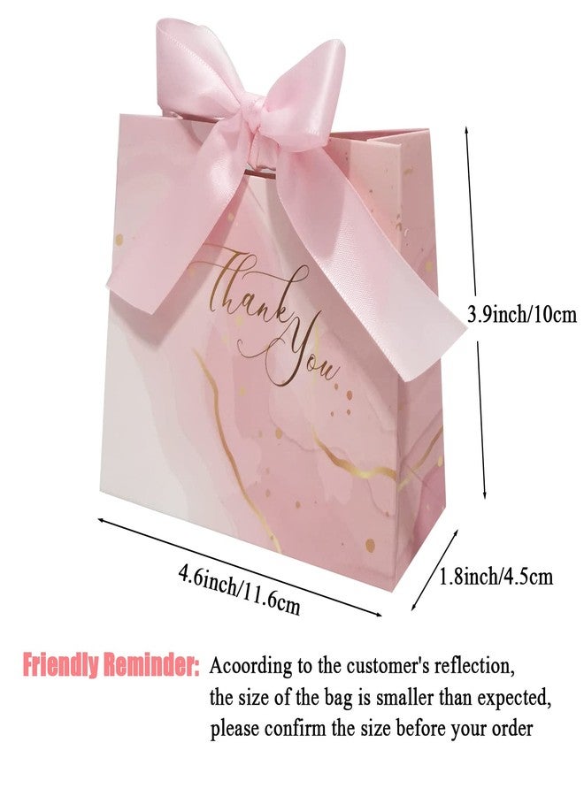 DECHISY 30Pack Small Thank You Gift Bags, Marble Pattern Party Favor Bags with Pink Bow Ribbon, 4.5x1.8x3 Inches, Paper Bags for Birthday, Wedding, Bridesmaid, Holiday, Valentine's Day - Image 4
