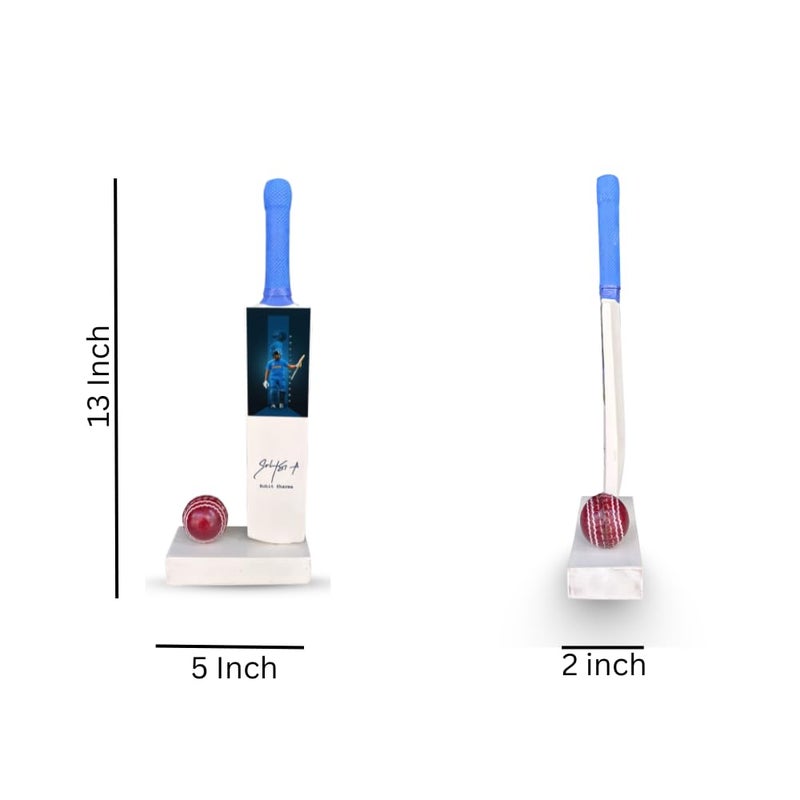 Frixan Miniature Cricket Bat Display with Mini Ball, Rohit Sharma Autograph Print (Not Original) Showpiece Cricket bat - Image 4