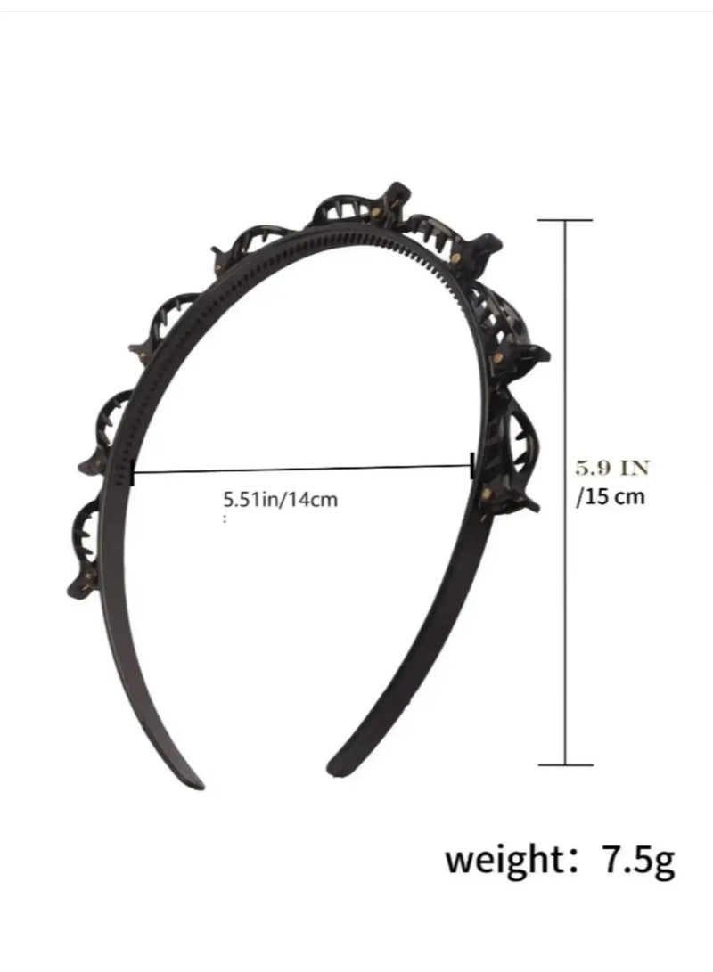 Cute Hair Clip Decor Hairband , Novelty Multifunction Hair Hoop with Clips, Fashionable Hair Accessories for Women, Minimalist Headwear, Trendy Hair Hoop,mothers day gift ,mothers day gift ideas - Image 1