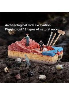M MIAOYAN Mineral Mining Kit Gem Toy Mineral Specimen Natural Mineral Rock Specimen Rock and Mineral Collection Mining Toy 12 Piece Set Children's Geology Geological Science Set  - Image 1
