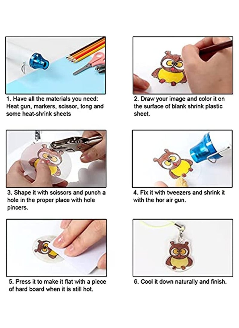 Alruht Mini Hot Air Gun, Portable Heat Shrink Gun for Embossing Wrapping Paint Drying Crafts Electronics DIY  - Image 5