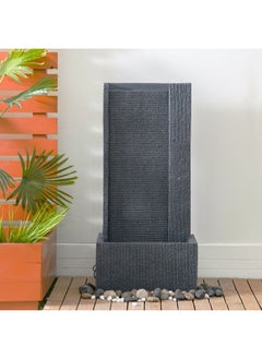 DANUBE HOME Lunar Fountain Made of Polyresin Natural Flowing Water Meditation Modern Design Zen Water Falls Decor For Home Office | Decorative Outdoor Fountain Floor Standing Design Outdoor Decor For Garden Patio Backyard  - Image 4