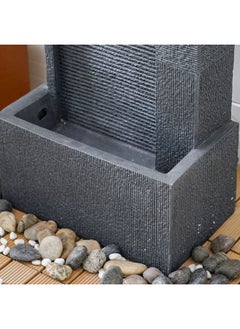 DANUBE HOME Lunar Fountain Made of Polyresin Natural Flowing Water Meditation Modern Design Zen Water Falls Decor For Home Office | Decorative Outdoor Fountain Floor Standing Design Outdoor Decor For Garden Patio Backyard  - Image 3