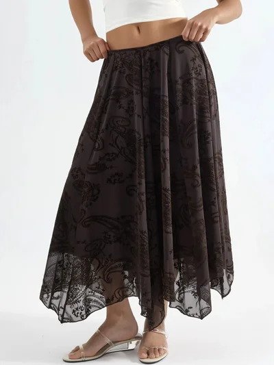 Busem BUSEM Patterned Asymmetrical Maxi Skirt