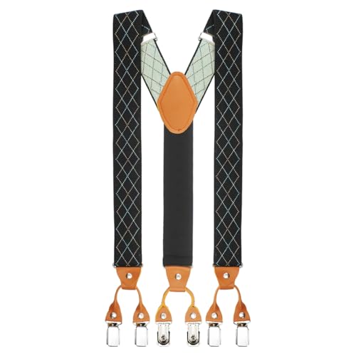 Peluche Regal Grip Black Y Back 6 Clips Suspender (Strap Width- 3.5cm) - Image 4