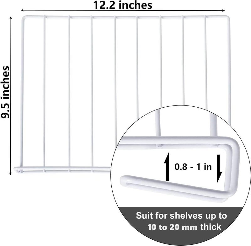 Inditradition Wardrobe Shelf Divider, Shelf Organizer Partition, Closet Shelf Separator | for 10-20 mm Thick Shelf (12.2 x 9.5 Inches, Metal, White) - Pack of 3 - Image 5