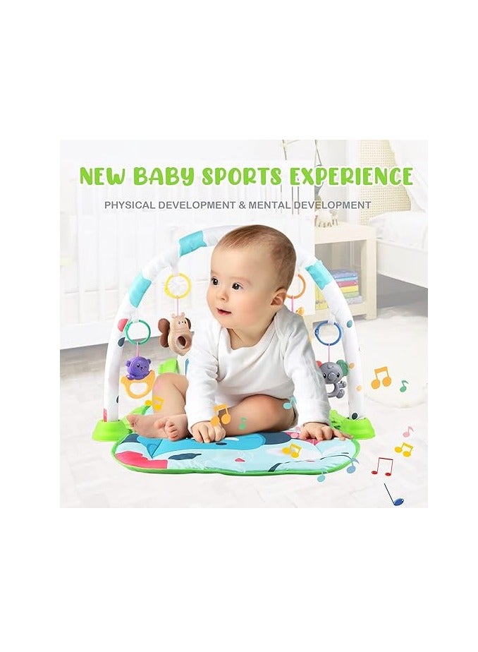 GOLD MANTIS Multifunctional Baby Play Gym Mat with Kick & Play Piano, Hanging Toys & Music | Sensory & Motor Skills Development | Soft & Comfortable Playmat for Newborns & Infants | Ideal Baby Gift - Image 3