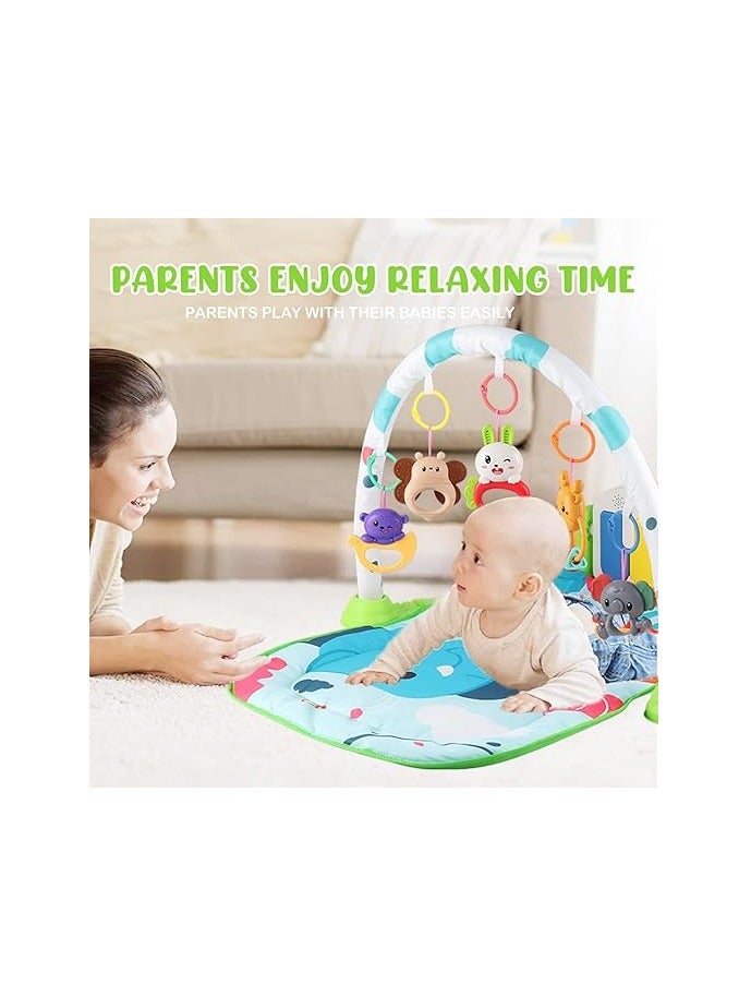 GOLD MANTIS Multifunctional Baby Play Gym Mat with Kick & Play Piano, Hanging Toys & Music | Sensory & Motor Skills Development | Soft & Comfortable Playmat for Newborns & Infants | Ideal Baby Gift - Image 5