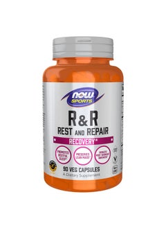 Health & Household Now Sports Nutrition, R&R Rest And Repair, Recovery*, Promotes Restful Sleep*, Preserves Lean Mass, Reduces Post-Workout Soreness*, Vegan, Ngmo, 90 Veg Capsules  - Image 1