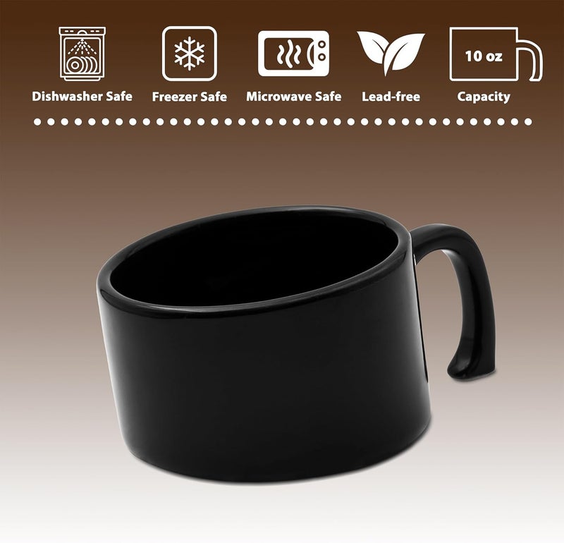 TG 2 pcs Premium Ceramic Sinking Mugs Funny Unique Gift For Women and Men Coffee Cup Gifts Tea Mug Gifts Sinks into Tabletop Black or White For Parties and Everyday Use Black - Image 2