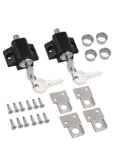 Y&D Sliding Patio Lock  Door Lock Reinforcer Privacy Latch Latches Set Security Window and Bolt Universal Locks 2Pcs Black  - Image 1