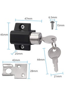Y&D Sliding Patio Lock  Door Lock Reinforcer Privacy Latch Latches Set Security Window and Bolt Universal Locks 2Pcs Black  - Image 5