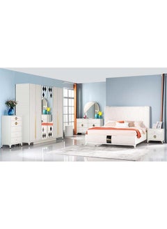 DANUBE HOME Aloha King Size Bed Modern Design Double Bedroom Furniture White 180x200cm  - Image 3