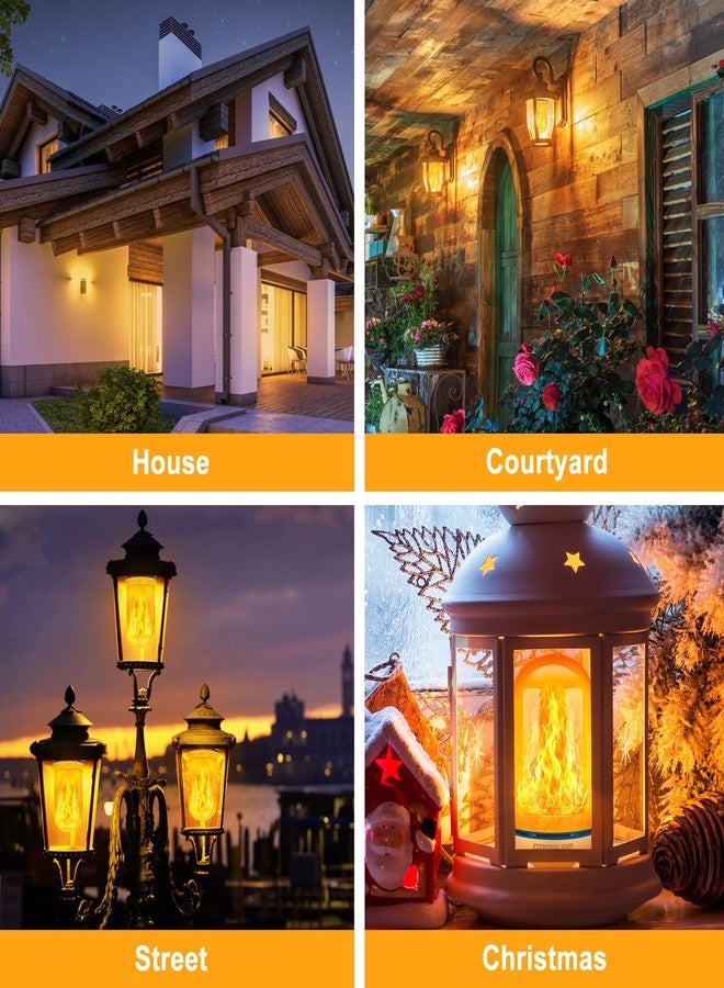 CPPSLEE - LED Flame Light Bulbs, 4 Modes Flickering Light, E26 Fire Flame Bulb for Holiday Yard Outdoor Decor Home Decor Halloween Christmas 4 Pack - Image 2
