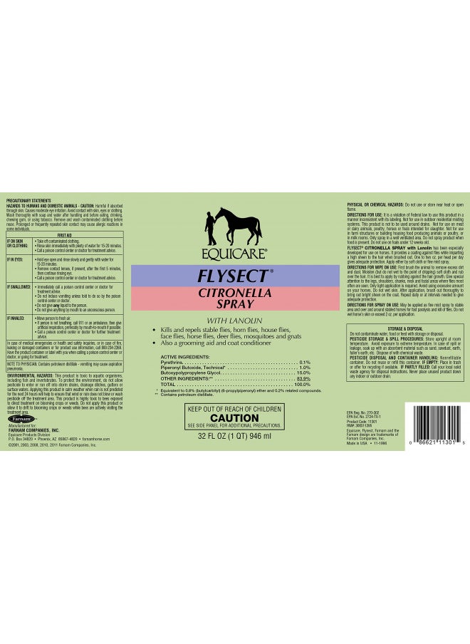 Farnam Farnam Equicare Farnam Farnam Flysect Citronella Spray, 32 fl. oz.  - Image 2