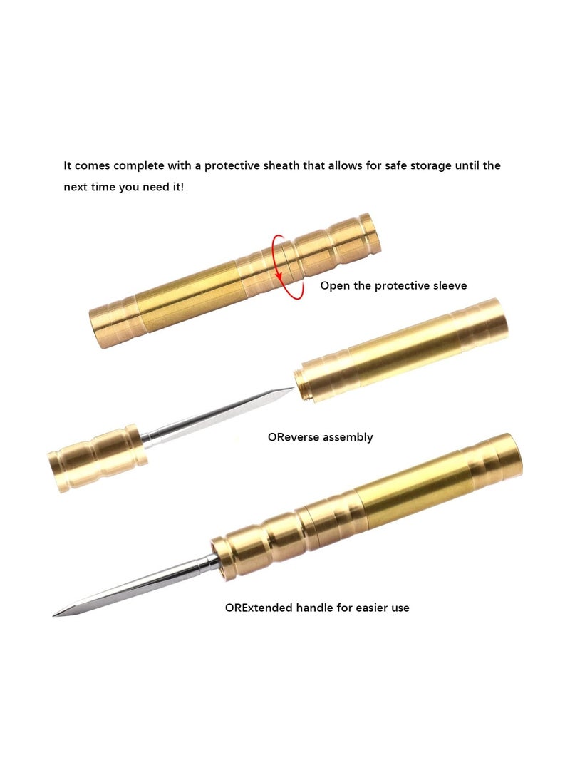 KASTWAVE Stainless Steel Tea Cake Needle Ice Pick, Portable Ice Picks Kitchen Tool with Safety Cover, Non-slip Handle Easy to Grip for Picnics, Camping, Bar, kitchen (Gold Copper) - Image 3