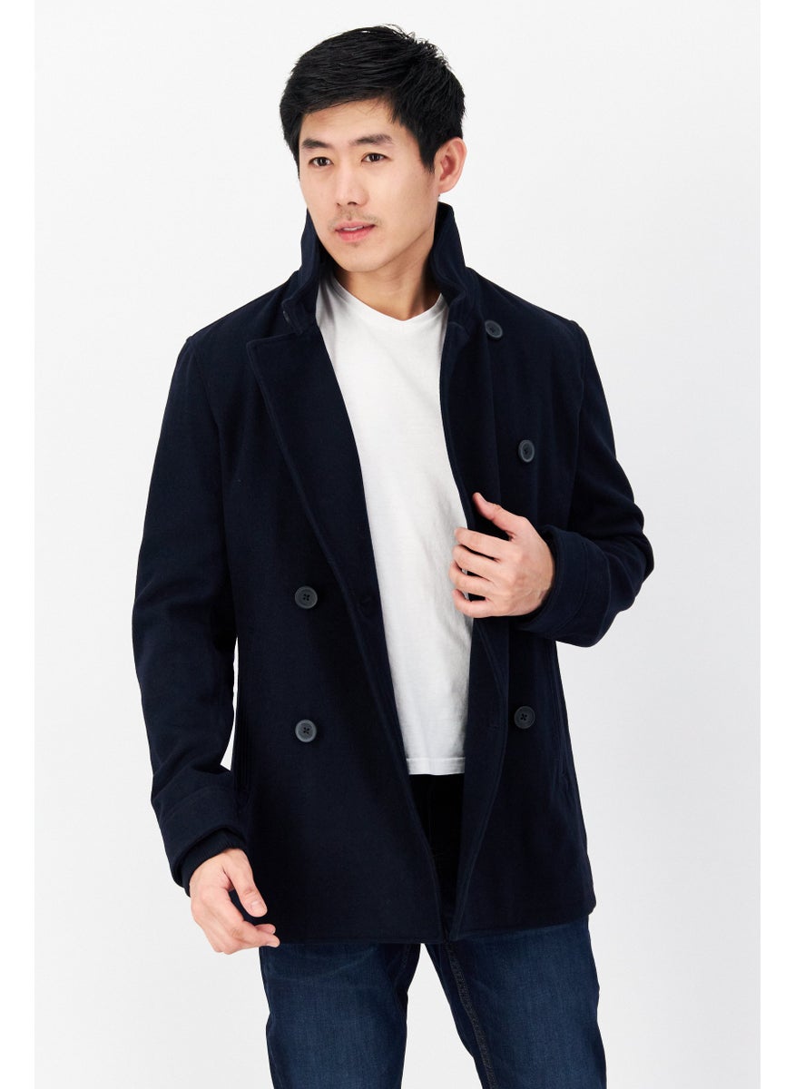 French Connection Men Plain Trench Coat Jacket, Navy  - Image 1