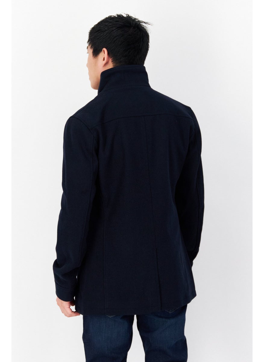 French Connection Men Plain Trench Coat Jacket, Navy  - Image 4