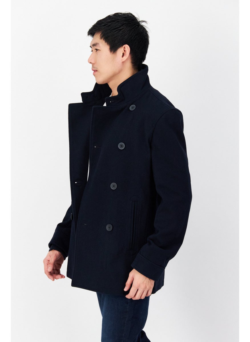 French Connection Men Plain Trench Coat Jacket, Navy  - Image 2