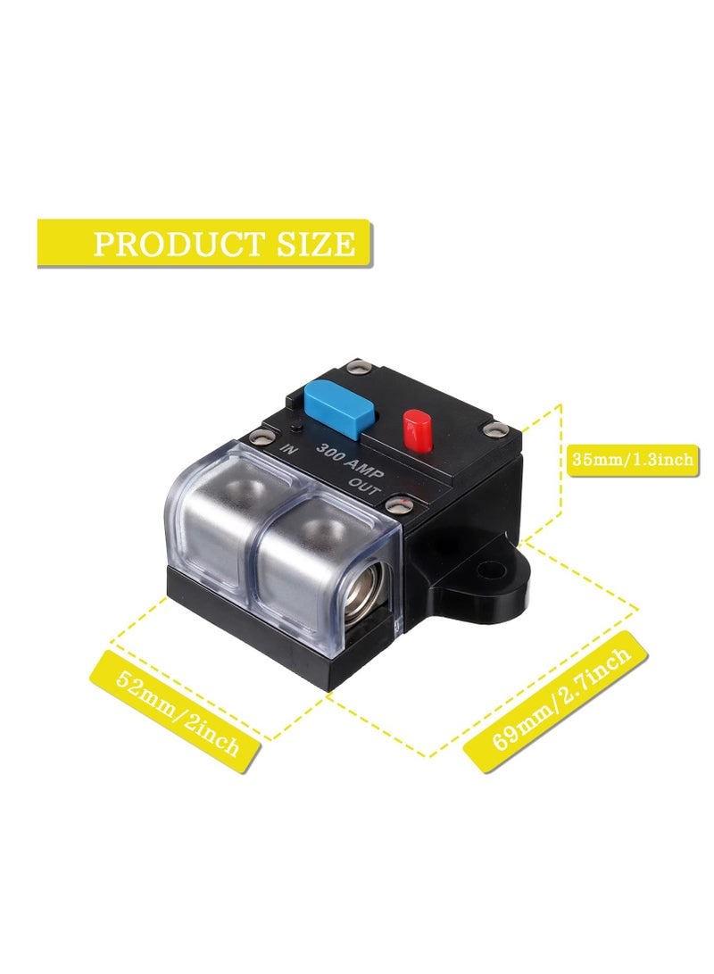 Generic 300A Resettable Circuit Breaker for Car Audio and Amps, Smart Self Recovery DC Breaker with Manual Reset Button  - Image 5