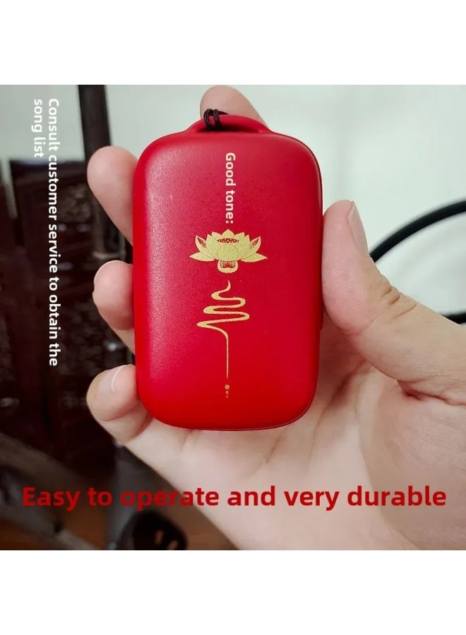 Portable MP3 Player Pendant Music Machine Halter Neck Listening Device Compact Speaker Elderly Singing Machine Motorcycle Electr-Body Color:S86 Color Picture Lotus-Memory Capacity:Built-in 38 Songs  - Image 2